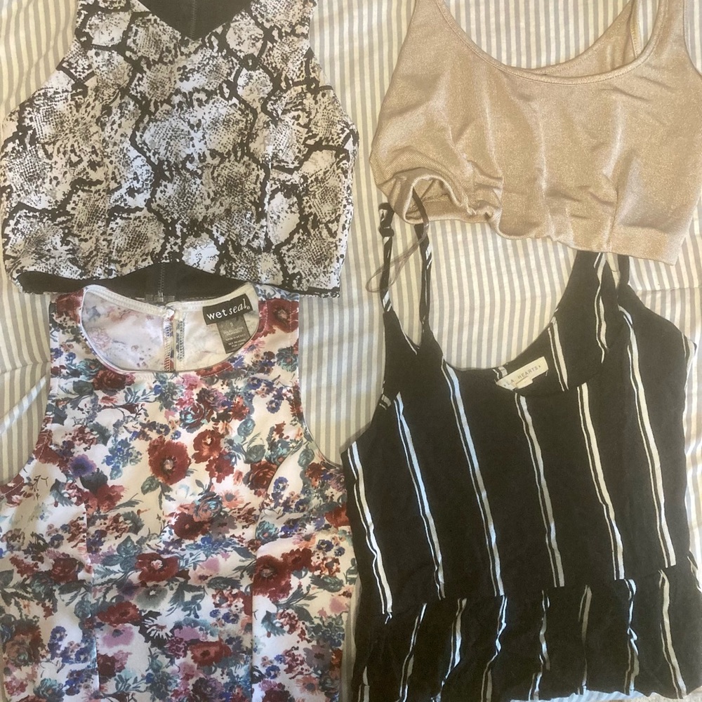 4 tanks, crop tops